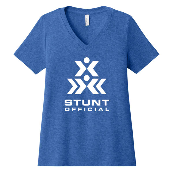 Stunt Official  - Women's Relaxed Heather CVC V Neck Tee Thumbnail